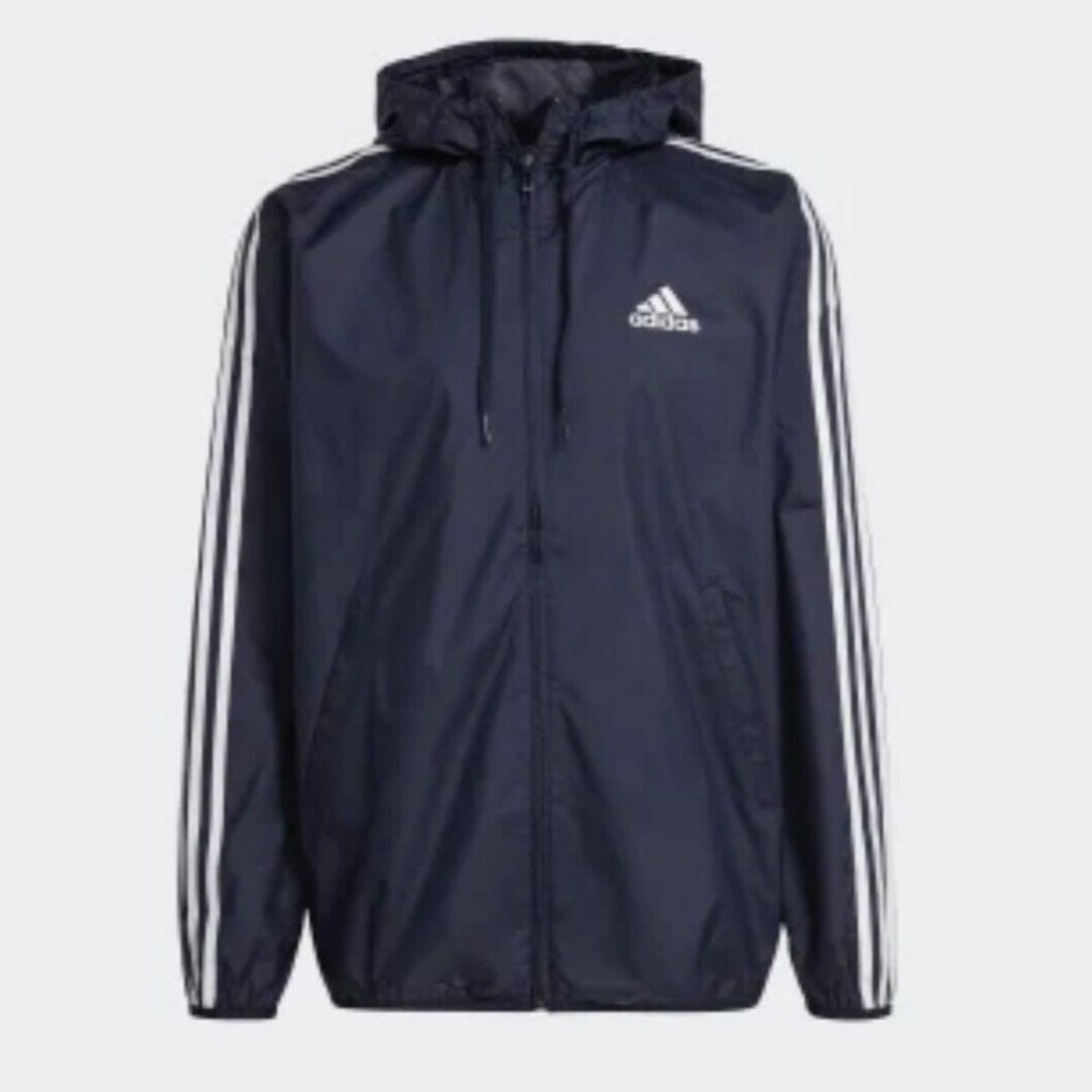 Adidas Primegreen Essentials 3 Stripes Windbreaker Jacket GK9028 Men's - Large